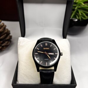 black slim luxury watch