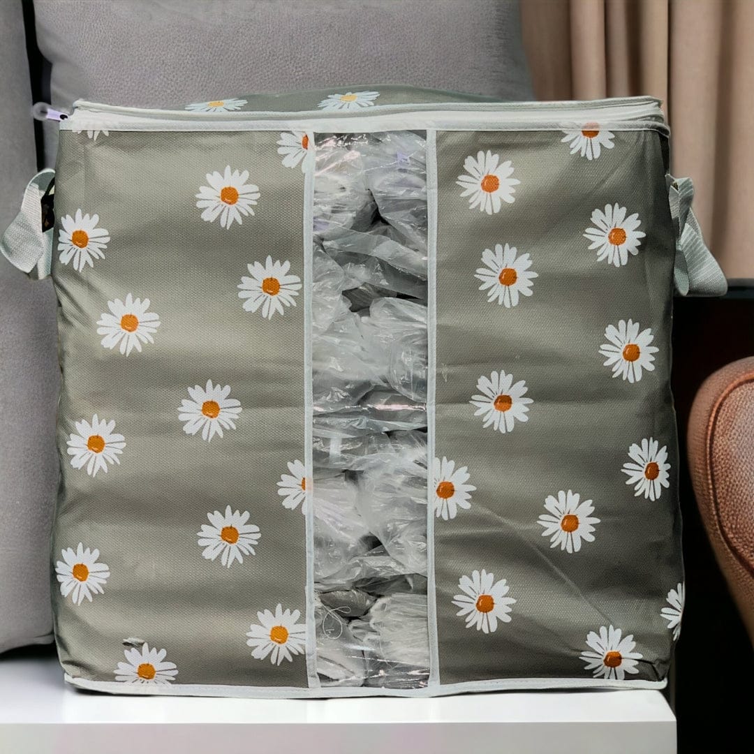 110gsm cloth storage bag 1 pc (grey flower) 110gsm cloth storage bag 1 pc (grey flower)